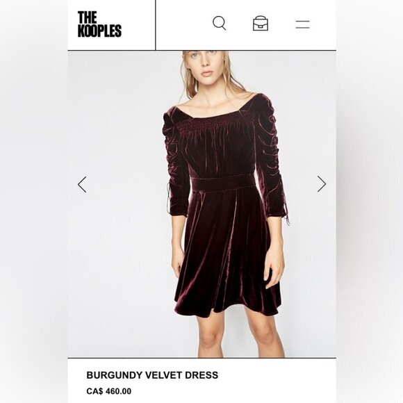 THE Kooples Burgundy Mini Velvet Dress Silk Blend Size M - Picture 15 of 16